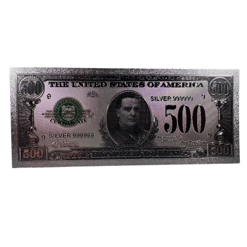 500 Dollar Bill 1928 Series William McKinley Silver Foil Novelty Banknote Note‎